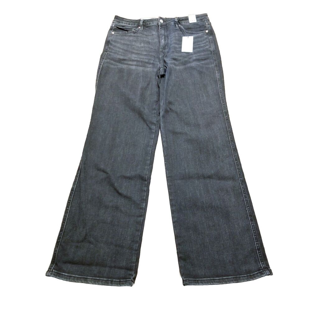 NWT Judy Blue Straight Fit Jean Women Size 15/32 Black Denim High Rise (32×32.5)
